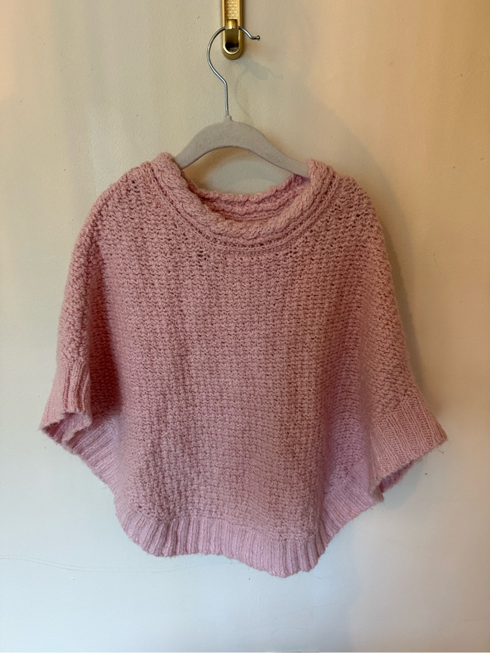 Cat & Jack Pink Knitted Poncho Sweater